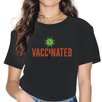 Vaccinate Clasic Femei Tricouri 2021 Supraviețuit și Vaccinate Estetice Vintage Haine de sex Feminin Grafic Mare Maneci Scurte