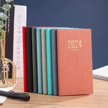 Soft-touch Cover Jurnalul 2024 Planificator Notebook Set cu Fals Coperta de Piele Groasă Hârtie Săptămânal/lunar Calendar pentru Biroul de Acasă