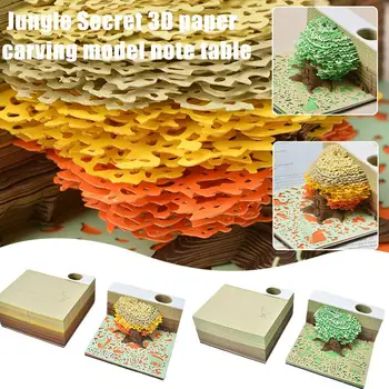 Jungla Secret 3D Hârtie Sculptură Model de Notă de Masă Art Decor de Birou Transparent Lipicios Notepad Acasă Ornamente Birou Note V7G2