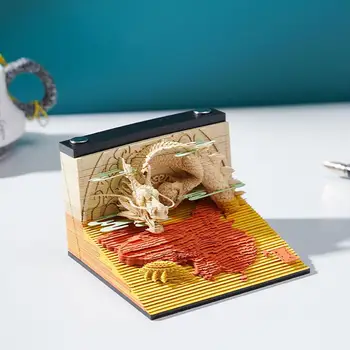 Creative Dragon Model tridimensional Memo Pad Lipicios Note 3D Meserii de Hârtie Sculptură de Artă Notepad Birou Decor