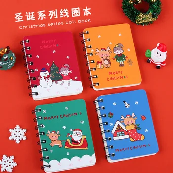 3 buc de Crăciun, om de Zăpadă Moș Crăciun Elan A7 Bobina Notebook 40 de Pagini de Buzunar Notepad Birou Școală să Învețe Consumabile Mini Jurnal Jurnal