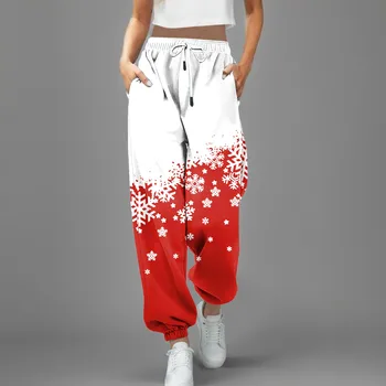 Femei Pantaloni De Moda De Craciun Imprimate Jambiere Supradimensionate Sport Pantaloni Pentru Femei Pantaloni Pantaloni Tinutele Sport