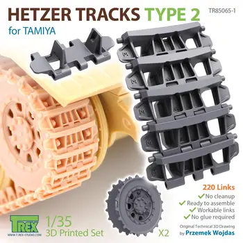 T-Rex Studio 85065-1 Scara 1/35 Hetzer Piese de Tip 2 Pentru TAMIYA 3D Imprimate Set