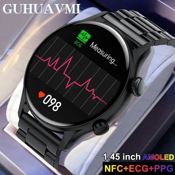 2024 Noi ECG Ceasul Ecran AMOLED NFC Smartwatch Bărbați Bluetooth Apel Sport Ceas Busola IP68 Impermeabil Ceas Inteligent Pentru Android