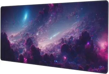 Nebuloasă Galaxie Extins Mari Gaming Mouse Pad Non-Alunecare De Cauciuc De Bază Mousepad Marginile Cusute 31.5 X 11.8 Inch