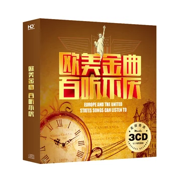 China 12cm HD-STĂPÂNIREA discuri de Vinil 3 CD Disc Set Cutie Europa, America de Top de Muzică Clasică 45 De Melodii de Colectie
