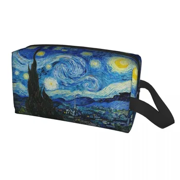 Vincent Van Gogh, Noapte Înstelată Sac de Machiaj pentru Femeile de Călătorie Cosmetice Organizator Drăguț Pictură în Ulei Arta de Stocare și articole de Toaletă