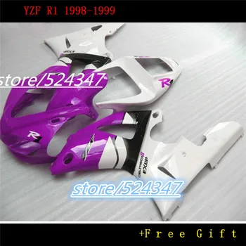 Hei-cel mai Mic pret carenajele set pentru R1 1998 1999 alb violet negru kituri de corp YZF-R1 98 99 carenaj kit pentru Yamaha