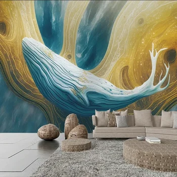 Personalizate 3D Murală Fundal Albastru Nou de Cerneală Chineză se Spală Peisaj Pictura pe Perete Papel De Parede Home Decor Camera de zi Tapety Fresco
