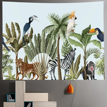 Pădure tropicală din frunze de palmier animale de casa arta decorativa tapiserie de perete de fundal Hippie, Boem decorative canapea pătură