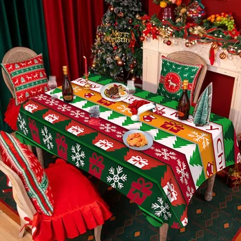 Masa de craciun pânză Dreptunghiulară Tabelul de Iarnă față de Masă de Crăciun Copac Vacanță Țară Petrecere în aer liber Decorativa față de Masă