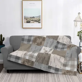 Cerb Mozaic - Rustic Neutre Pătură, Cuvertură de pat Carouri Pătură Copil 90X200 Brand Prosop