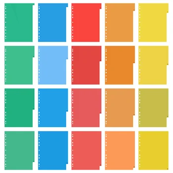 Pagini A4 de Colorat Pagina de Index Clasificate Lables Plastic Tab Separatoare de Carte de hârtie, pentru a preveni îndoire(de Culoare Tipărite Număr)