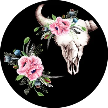 Craniu de vacă cu Flori/Floral pentru roata de Rezervă pentru orice Vehicul, marca, Modelul și Dimensiunea - Masina, RULOTA, Remorcă de Călătorie, Camper și MAI mult
