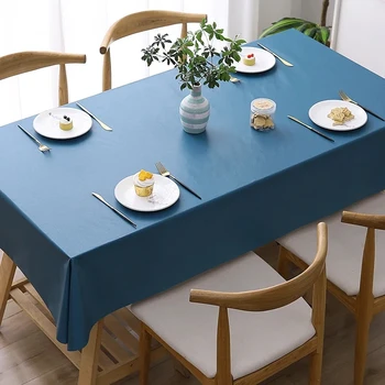 Culoare solidă față de masă dreptunghiulară, impermeabil și rezistent la pete ziua de banchet și nuntă decor de masă