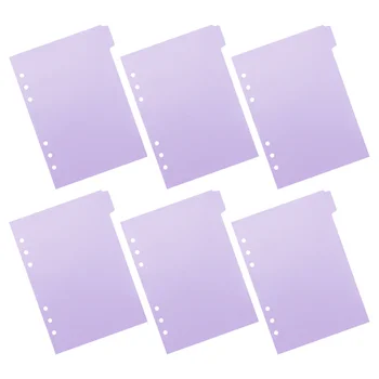 6 Foi Index Separator De Pagină Notebook-Uri Notepad Markeri Estetice Separatoare De Eticheta Din Plastic Liant File Pp Cu Inel Detașabil Lovit