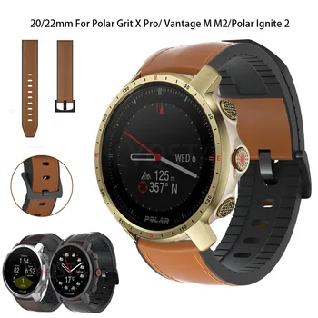 Hot din Piele Watchband Pentru Polar aprinde 2 /Vantage M M2/Uni/Grit Banda X Curea de 20 de 22mm Sport Înlocuire Brățară Brățară