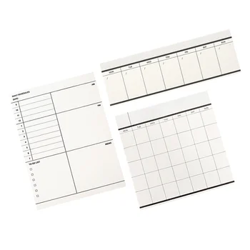 3 Buc Planificator de Alimentare Notă Tampoane de zi cu Zi pentru a Face Lista de Notebook Notebook-uri Compacte Notepad Calendar Memo