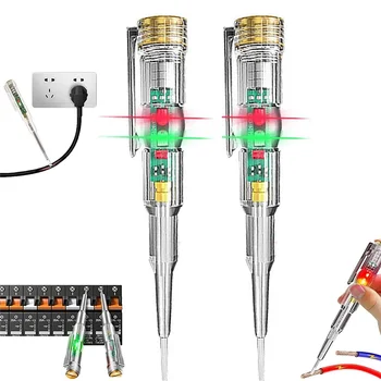 2 buc 24-250V Electrician Circuit Tester Pen,Receptiv Electrice Tester Stilou,cu LED Indicator luminos rezistent la apa
