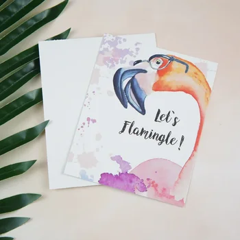 50pcs Mini Card sa Flamingo mesaj de carduri multi-utilizare Scrapbooking invitație DIY Decorare petrecere card cadou un card de mesaj