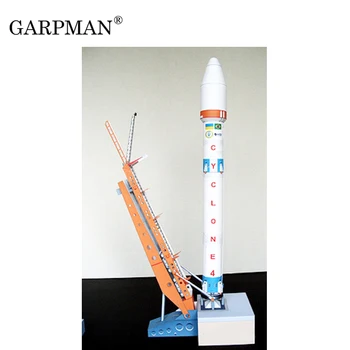 1:96 Rusia, Brazilia CICLON 4 Rachete Cu Lansare 3D Model din Hârtie Puzzle Student Parte din Clasa DIY Spațiu Papermodel Jucărie