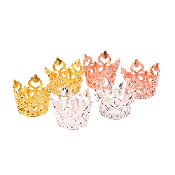 1:12 Casă De Păpuși În Miniatură Aur Feliuta Mini Aliaj Stras Coroana Coroana Tiara Mic Model Jucării Păpuși Accesorii