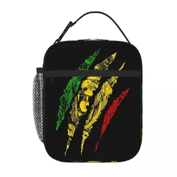 Războinic Leul Din Iuda Regele Rasta Reggae Jamaica Rădăcini Prânz Tote Saci Prânz Termo Pungă De Mâncare Cutie De Prânz Pentru Femei