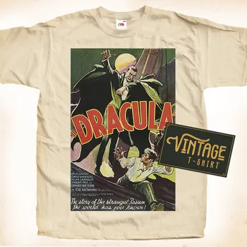 Dracula V1 Groază tricou Naturale Vintage din Bumbac Poster Film Toate Marimile S M L XL 2X 3X 4X 5X