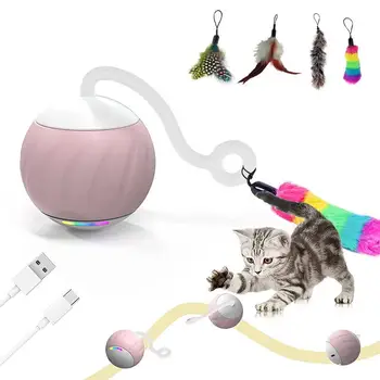 Pisica interactiva Minge de Lumini LED-uri USB Reîncărcabilă de Rulare Jucărie Cu Cat Mișcare de Activare Viteză Lentă Și Rapidă mișcare Pisoi Jucarii