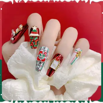 Decorarea unghiilor Femei Nail Art 3d Fermecătoare Unghii de Crăciun Ornamente Festive om de Zăpadă, Reni, Pom de Crăciun Farmece Diy pentru Femei