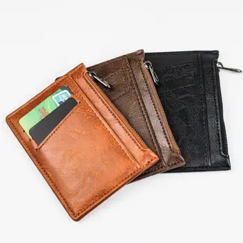 Moda din Piele PU Portofel Barbati cu Fermoar portofel Cardul Titularului Multi Sloturi Slim Portofele Minimalist Bărbați Portmoneuri