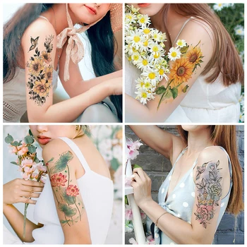 Femei Lungă Durată Decorative Autocolante Tatuaj Flori DIY Brațul Autocolante Tatuaj Impermeabil Arta Corp Tatuaje Temporare Autocolant