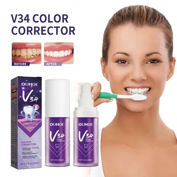 V34 Dinți De Curățare De Albire Pasta De Dinti Curata Galben Dinte Tartru Elimină Țigară Petele Hyun Alb Igienă Orală Pentru Adulți
