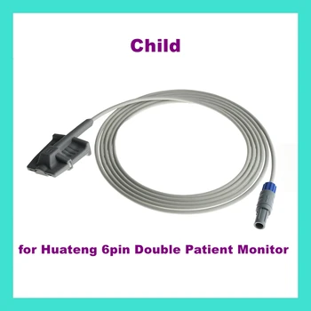 Copilul Degetul Clip Ureche Clip Silicon lungime Cablu Spo2 Reutilizabil Senzorului de Oxigen pentru Huateng 6pini Dublu Monitor Pacient