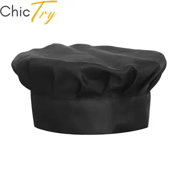 Barbati Femei Chef Palarie Unisex de Culoare Solidă Reglabil Găti Capac de Lucru Uniforma Pălării pentru Bucatarie Cantina Restaurant Hotel Bakeshop