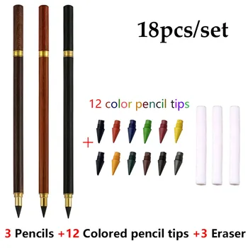 18pcs/set Vintage din Alama Lemn Veșnică Creion Nou 2023 Colorate Culori Combinație de Artă Schiță Școlii de Pictură de Papetarie Cadouri
