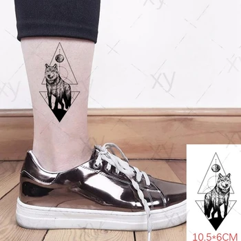 Impermeabil Tatuaj Temporar Autocolant Geometrie Lup, Leu, Vulpe Desene animate Fata Body Art pe Încheietura Brațului Fals Tatuaj Flash Tatuaj Femei Bărbați