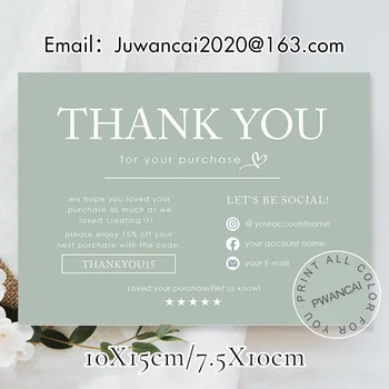 Personalizat Vă Mulțumesc Carduri pentru Afaceri Mici Cu Dragoste Introduce Nota de Asteptare Social Media Carduri de Bule de Culoare Cu Logo-ul și Site-ul