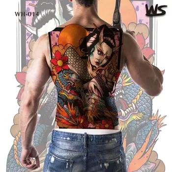 Fals tatoo autocolant impermeabil mare tatuaje temporare pentru bărbați temp tatuaj body art dragon proces geisha design mare de apă tatuaje