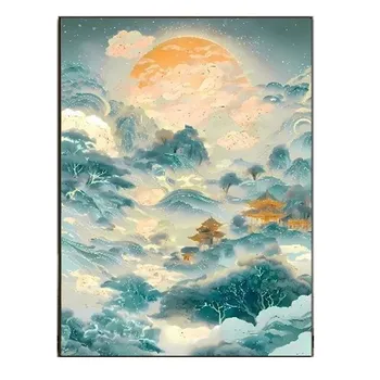 9ct 65x85cm Peisaj Frumos Broderie DIY Stil Chinezesc Imprimat Kituri de goblen Set lucru Manual Decor Acasă Meserii