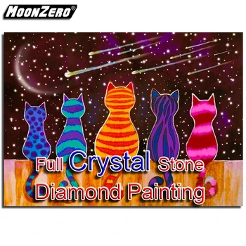 Vânzare fierbinte 100% Cristal de diamant Pictura Colorate Pisica Imagine Completă Pătrat de Mozaic Broderie Rășină Diamant Arta de Cristal Acasă Docer
