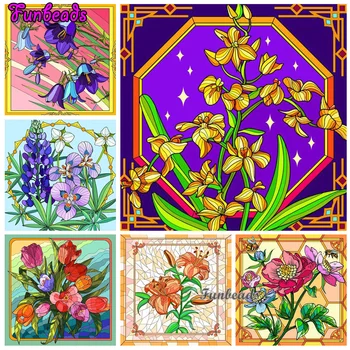 Full Pătrat/Diamant Rotund Mozaic Pictura Flori de Iris Lily Kit de Broderie Hobby Și lucru Manual Decor de Perete TT102