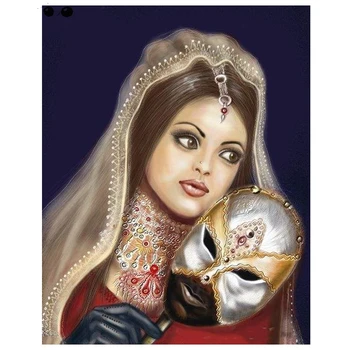 Cadou de crăciun de Diamant Pictura Indian masca de frumusete Imagine De Pietre Plină Piața de Foraj 5D DIY Diamant Broderie icoane L762