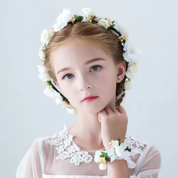 Nunta Accesorii De Par Copii Benzi De Flori Pălării Fete Headpieces Bentita Dră De Onoare Bentițe Accesorii