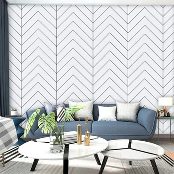 personalizate grafică Geometrice TV tapet de fundal camera de zi canapea murală Acasă decorare perete autocolante linie modernă de hârtie de perete