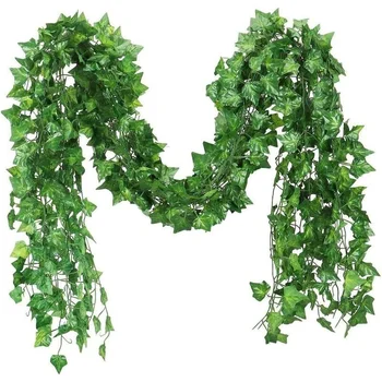 6pc 2M Frunze de Viță de vie Artificiale Agățat de Plante Rattan Ivy în aer liber, Grădină Perete Fundal Decor Nunta, Decor Acasă Creeper Frunze