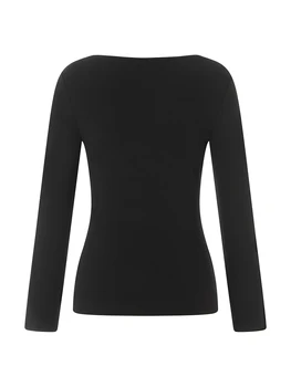 Femei T-shirt cu Maneci Lungi V-Neck Culoare Solidă Doamnelor Toamna Topuri Streetwear pentru Casual de zi cu Zi
