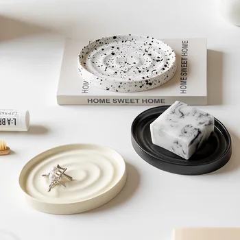 Nordic Ceramice Cutie De Săpun Oval Detergent De Vase De Uz Casnic Blat De Baie Raft Decorare Baie Accesorii De Baie Consumabile