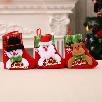 2 buc Mini Ciorapi de Crăciun, Mos craciun 3D de Zăpadă de Crăciun Ciorapi Sac de Cadouri de Crăciun Agățat Șosete pentru Xmas Copac, Decor Acasă