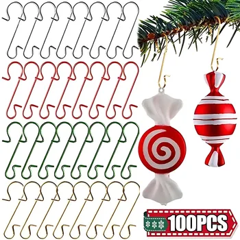 100/10BUC Crăciun Ornament în Formă de S, Cârlig de Metal Titularul de Crăciun Bile de Brad Pandantiv Agățat Cârlige Petrecere de Anul Nou Decorare Consumabile
